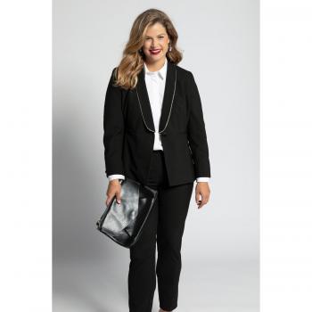 Blazer Donna Taglia 50, Colletto a Scialle, Nero, Seta Sintetica/Poliestere/Viscosa
