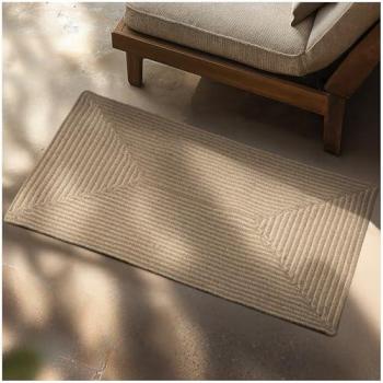 Tectake® Fliesen-Teppich aus Jute‑Kunstfaser-Mischung – vielseitige Größenauswahl