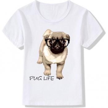 T-shirt Manches Courtes Chien Carlin Ooo2333