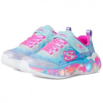 Girls Eternal Heart Sparkling Mesh Slippers – Light Blue, 13.5