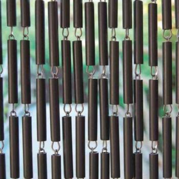 LA TENDA Türvorhang aus anthrazitgrauem Polyäthylen und Stahl 'Campos'