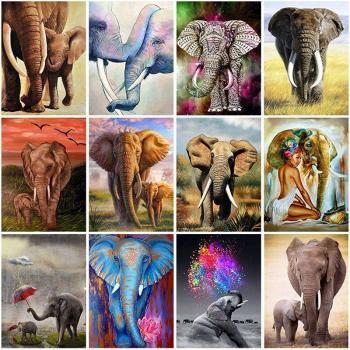Roter Elefant 20x30 cm 5D-Diamanten Kit – Bohrer, Mosaik, Tierdekor