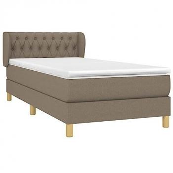 Sommier à lattes et matelas Taupe 90x190 cm en tissu
