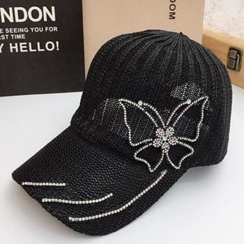 Women's Big Butterfly Bling Baseball Cap