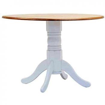 Tavolo da Pranzo in Caucciù 106 cm Bianco e Marrone