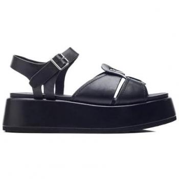 Pippaa Women's Leather Flatforms in Black