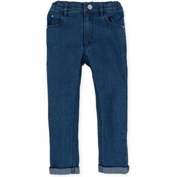 Pantalón vaquero de niño Tutto Piccolo, color indigo, cintura ajustable y elástico