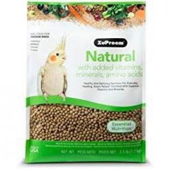 ZuPreem Natural with Nutritional Supplements for Medium to Large Bird Species, 3 lbs