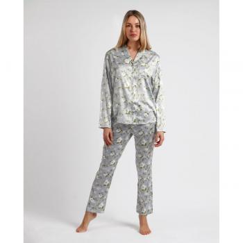 Women's Garden Pearls Open-Pocket Pyjama, Admas Long Sleeve Design