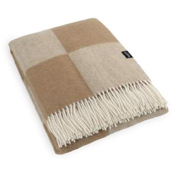 Extra Large Natural Beige Wool Plaid Wrap