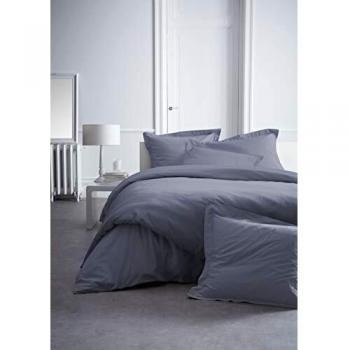 Drap housse premium en percale de coton gris anthracite 140 x