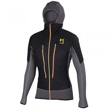Alagna Plus Outdoorjacke Karpos – Schwarz/Dunkelgrau/Grün Fluo