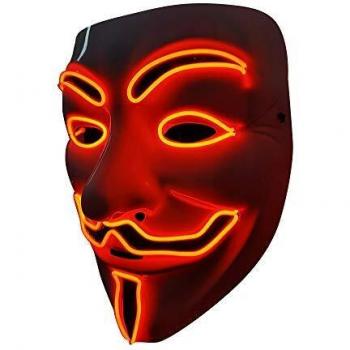 SOUTHSKY LED Vendetta Mask with El Wire Light Up for Halloween Costume and Cosplay Party