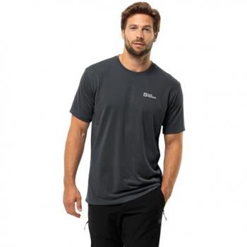Jack Wolfskin Herren Sportshirt Vonnan S/S T M – Grau, Größe L