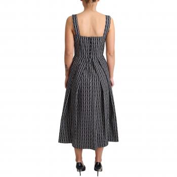 Dolce & Gabbana Black White Pattern Cotton A-Line Dress