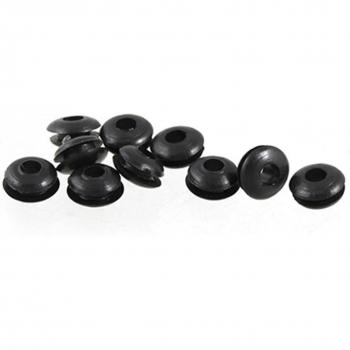 UXCELL 10er Pack Drahtschutzhüllen Schwarz Gummi 3mm Doppelöse