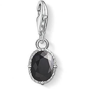 Pendente in Argento 925 con Zirconia Cubica Nera Ovale Thomas Sabo
