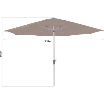 Naterial Ombrellone 394 cm – Grigio, Telo Torto