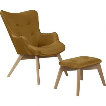 Design‑Sessel „Nicko“ – Gelb – 71 × 96 × 86 cm, 100 % Polyester