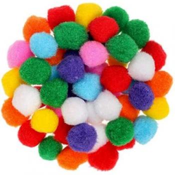 Pompones de manualidades 50 unidades 25 mm colores surtidos