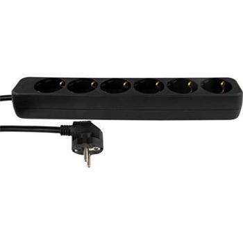 Regleta eléctrica SKS 1,4 m, 6 enchufes, color negro