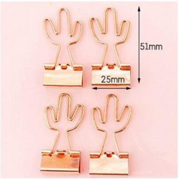 4pcs Kawaii Rose Gold Long Tail Clips