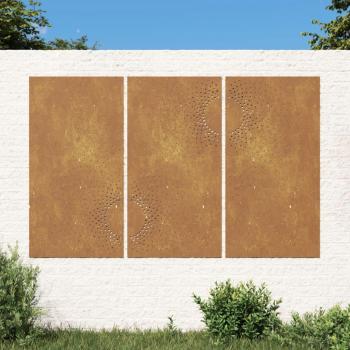 VidaXL Sun Design Garden Wall Decor 3 pcs 105x55 cm