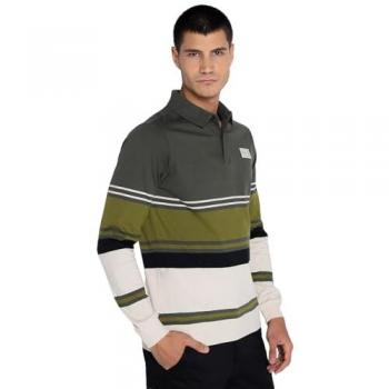 Polo de Manga Larga para Hombre Lois con Botones Ocultos Color Verde