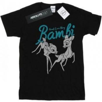 Weißes Disney Herren‑Shirt mit Bambi und „Great Love Story“