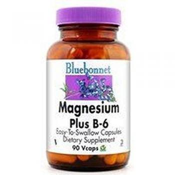 Bluebonnet: Magnesio y Vitamina B6, 90 Cápsulas