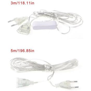 100W EU Plug Male to Female AC Adapter Extension Cord 5m