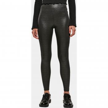 Urban Classics Damen Leggings Schwarz Hoher Bund