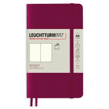 Leuchtturm1917 Olinjerad Anteckningsbok A6 Port Röd