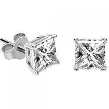 Bluespirit B‑Classic Damenohrringe – 925 Rhodium‑Silber, Zirkon-Glanz (P.BS
