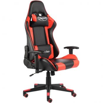 Silla giratoria de gaming de PVC roja de vidaXL
