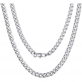 Collier Chaîne Miami 4MM Argent Inoxydable