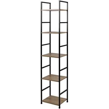 Toilinux Stacking Shelf 5 Levels – Noir Métal et Beige MDF