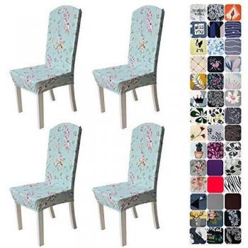 Dining Room Stretch Cover Set – Rose Blue, 4 Chairs