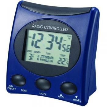Reloj Despertador Inalámbrico Proficell WT 221-T, Azul y Negro