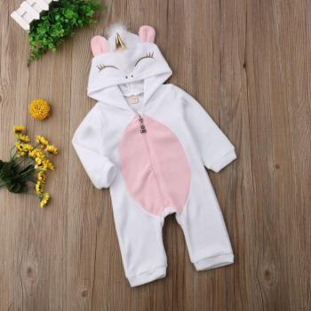 Cartoon Unicorn Flannel Jumpsuit for Girls