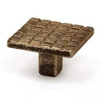 Pomo Zamak 30x30 mm Cuero Viejo