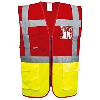 Portwest C276YREXL Paris Executive Vest, Regular, X-Large, Yellow/Red