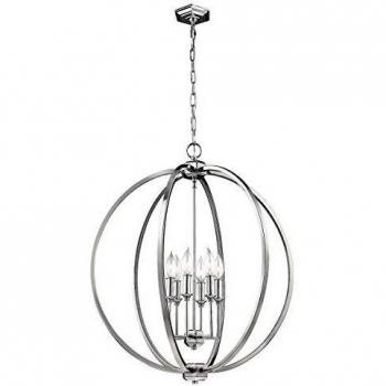 Corinne 6 Light Spherical Ceiling Pendant Polished Nickel