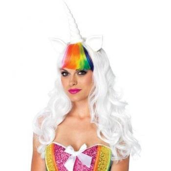 Einhorn Perücken-Kit 2672 – Leg Avenue, verstellbares Band, Regenbogen‑Schwanz, für Karneval & Fasching