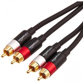 Fibre audio RCA 1,22 m, deux connecteurs mâles, couleur noire