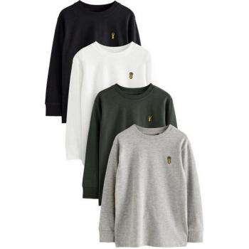 Next Langarmshirt 4er-Set mit niedlichen Tierdesigns (4-tlg)