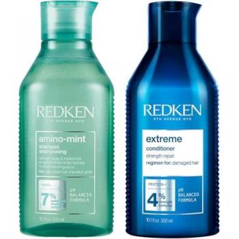 Unisex Mint Energy Pack – 300 ml Shampoo & Conditioner (Clear)