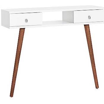 Mueble de Entrada Consola Blanco y Roble 90 x 30 x 77 cm