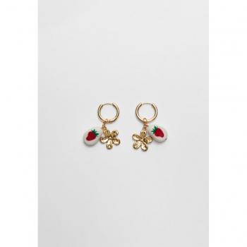 Charm Orecchini Oro Stradivarius Fragola & Fiore