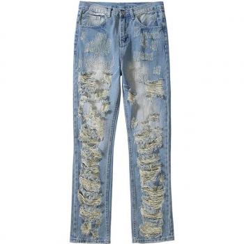 Jeans retro para hombre con efecto desgastado
